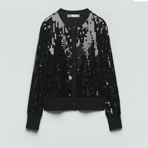 NWT Zara Black Sequin Sweater